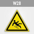 Знак W28 «Осторожно! скользко» (металл, сторона 200 мм)